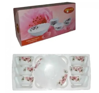 Салатник (1+6) в пенопласте 7410 (6*450мл+1*800мл) ✅ базовая цена 291.87 грн. ✔ Опт ✔ Скидки ✔ Заходите! - Интернет-магазин ✅ Фортуна-опт ✅