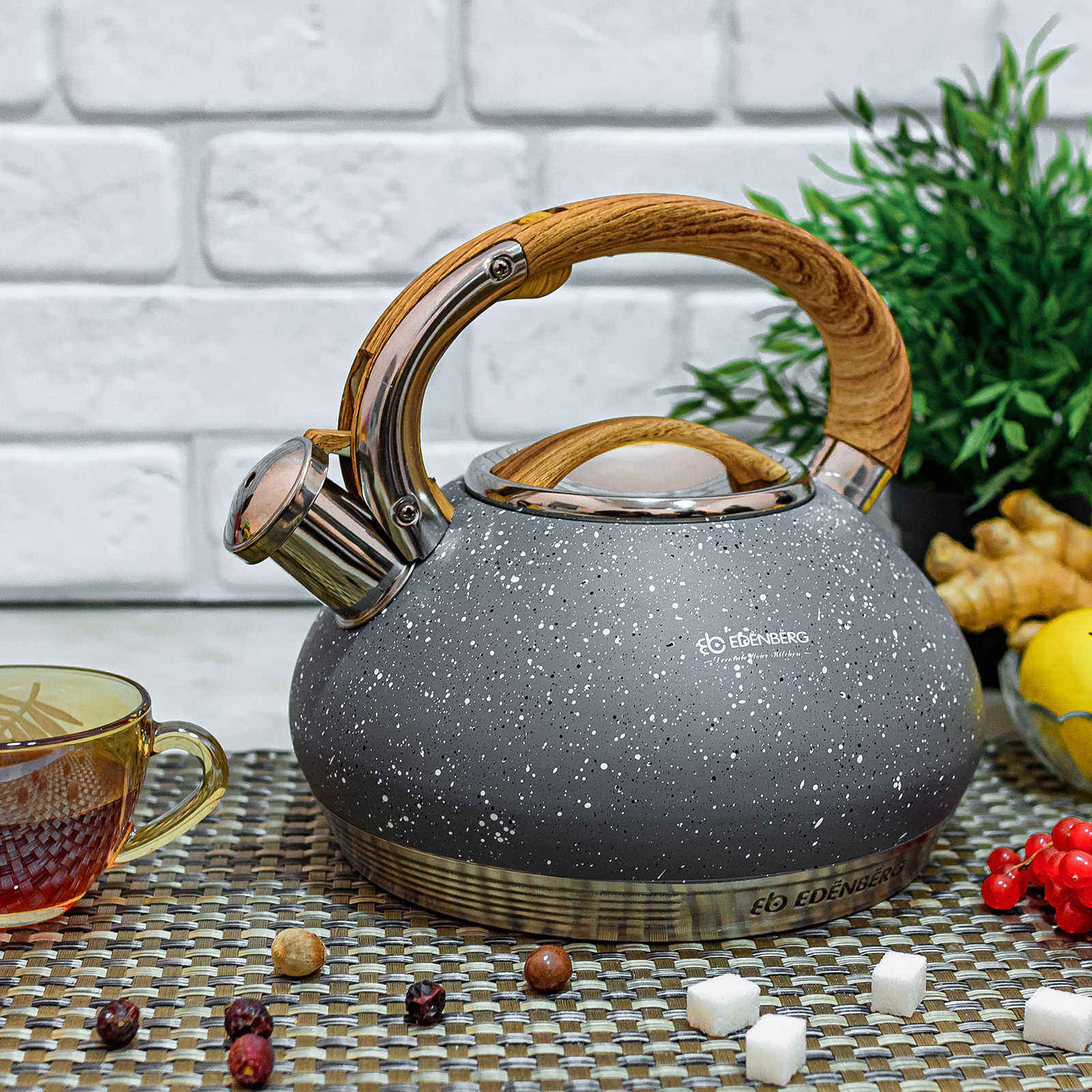 Чайник мраморный со свистком 3л Edenberg ЕВ 8811 ✅ базовая цена $23.06 ✔ Опт ✔ Скидки ✔ Заходите! - Интернет-магазин ✅ Фортуна-опт ✅