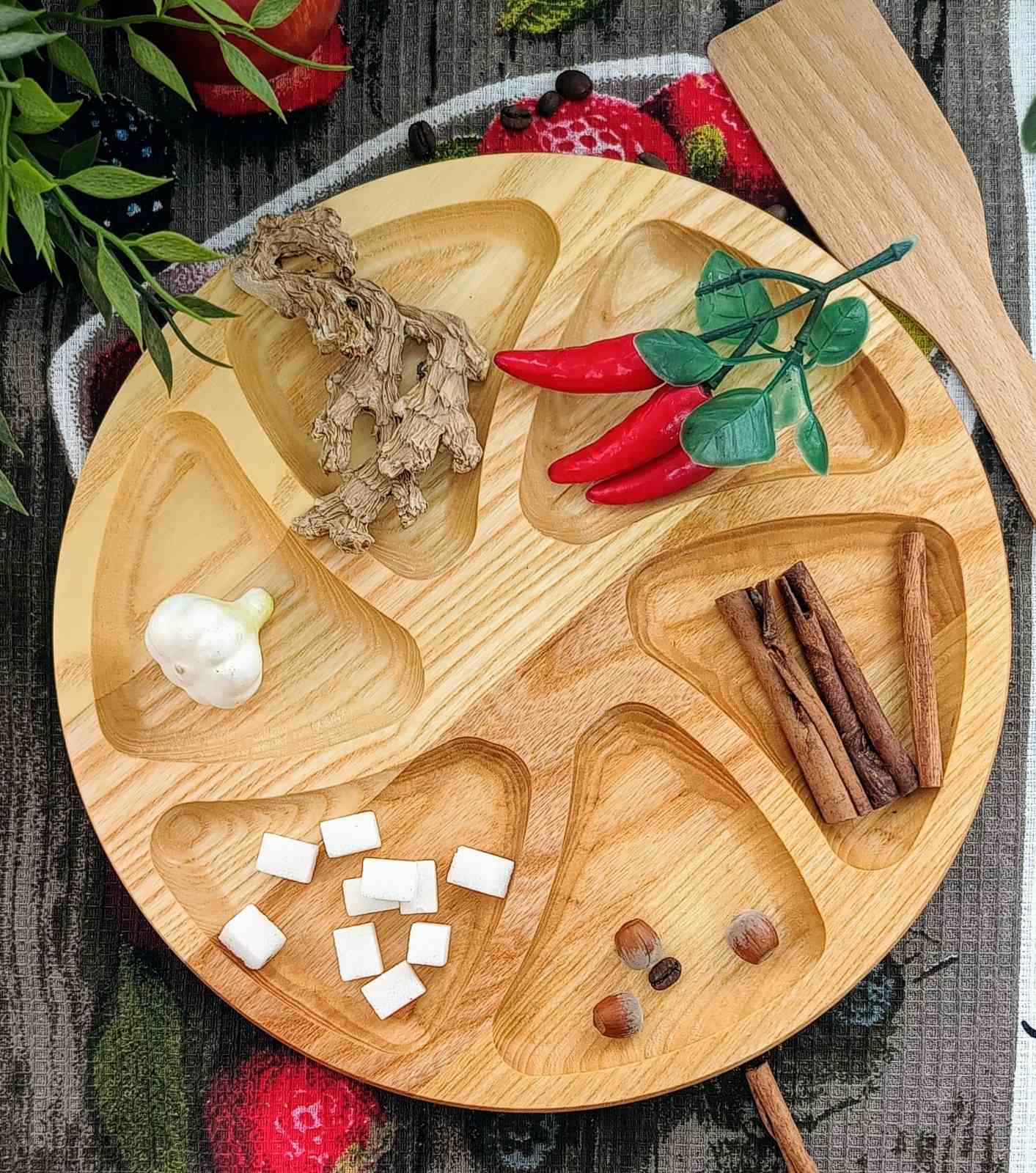 Менажница Ясень 30см круглая 6 секций 0129 ✅ базовая цена 228.11 грн. ✔ Опт ✔ Скидки ✔ Заходите! - Интернет-магазин ✅ Фортуна-опт ✅