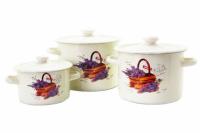 Эмалированная кастрюля 4,5 л "242 Корзинка лаванды (молочная)" ➜ Оптом и в розницу ✅ актуальная цена -Интернет магазин ✅ Фортуна ✅