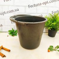 Ведро пластиковое черное 2 сорт 10 л - 0006  ✅ базовая цена 55 грн. ✔ Опт ✔ Акции ✔ Заходите! - Интернет-магазин Fortuna-opt.com.ua.