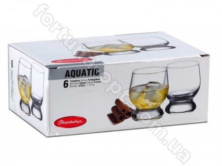 Набор стеклянных стаканов Pasabahce Aquatic (Акватик) 220 мл 6 шт - 42972 ✅ базовая цена 196.84 грн. ✔ Опт ✔ Скидки ✔ Заходите! - Интернет-магазин ✅ Фортуна-опт ✅