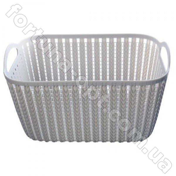 Корзина-плетенка с ручками пластик 38*28*21 см - Stenson - 84527 ✅ базовая цена $4.12 ✔ Опт ✔ Скидки ✔ Заходите! - Интернет-магазин ✅ Фортуна-опт ✅