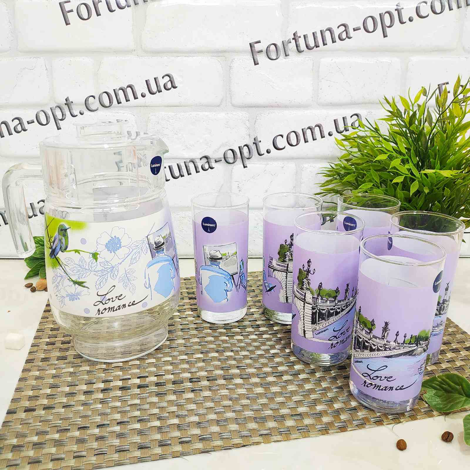 Кувшин + 6 стаканов набор 7 предметов LOVE ROMANCE PURPLE Luminarc - 5667 ✅ базовая цена 447.14 грн. ✔ Опт ✔ Скидки ✔ Заходите! - Интернет-магазин ✅ Фортуна-опт ✅