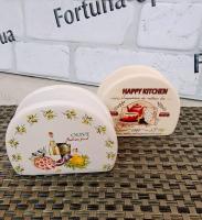 Салфетница керам "Хепи Китчен" 3662-11 ➜ Оптом и в розницу ✅ актуальная цена -Интернет магазин ✅ Фортуна ✅