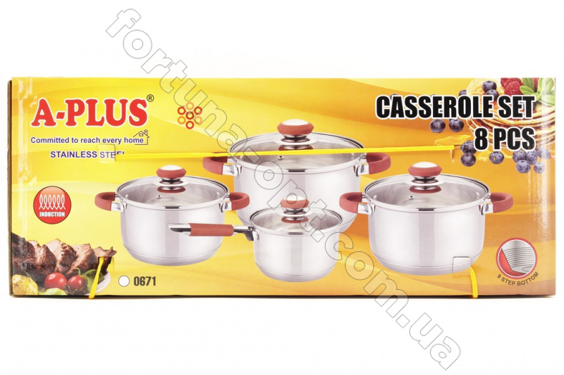 Набор нержавеющей посуды A-Plus - 0671➜ Опт и розница ✅ актуальная цена -Интернет магазин ✅ Фортуна ✅