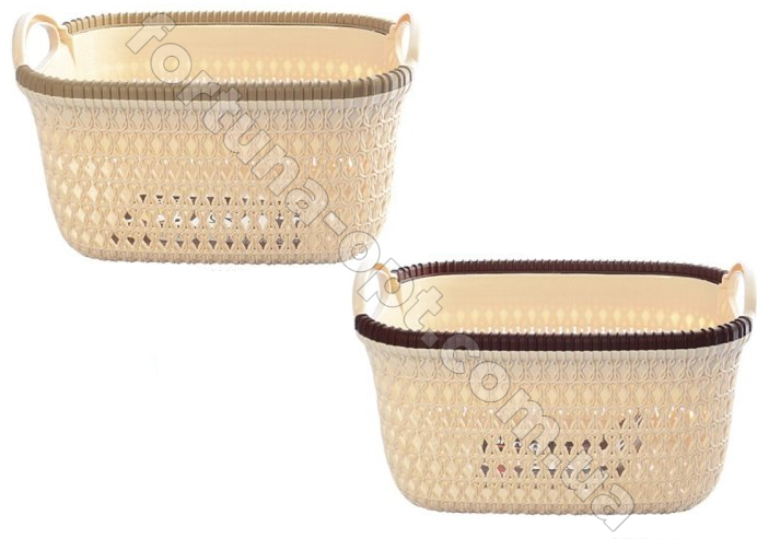 Корзина-плетенка с ручками пластиковая 37*30*22 см - Stenson - 85470 ✅ базовая цена $4.77 ✔ Опт ✔ Акции ✔ Заходите! - Интернет-магазин Fortuna-opt.com.ua.