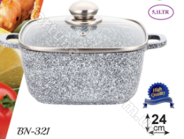 Кастрюля-казан квадратный гранитное покрытие Benson BN - 321 - 5,1 л ✅ базовая цена $19.56 ✔ Опт ✔ Скидки ✔ Заходите! - Интернет-магазин ✅ Фортуна-опт ✅