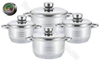 Набор посуды с нержавеющими крышками Edenberg EB - 3703 ➜ Оптом и в розницу ✅ актуальная цена - Интернет магазин ✅ Фортуна ✅