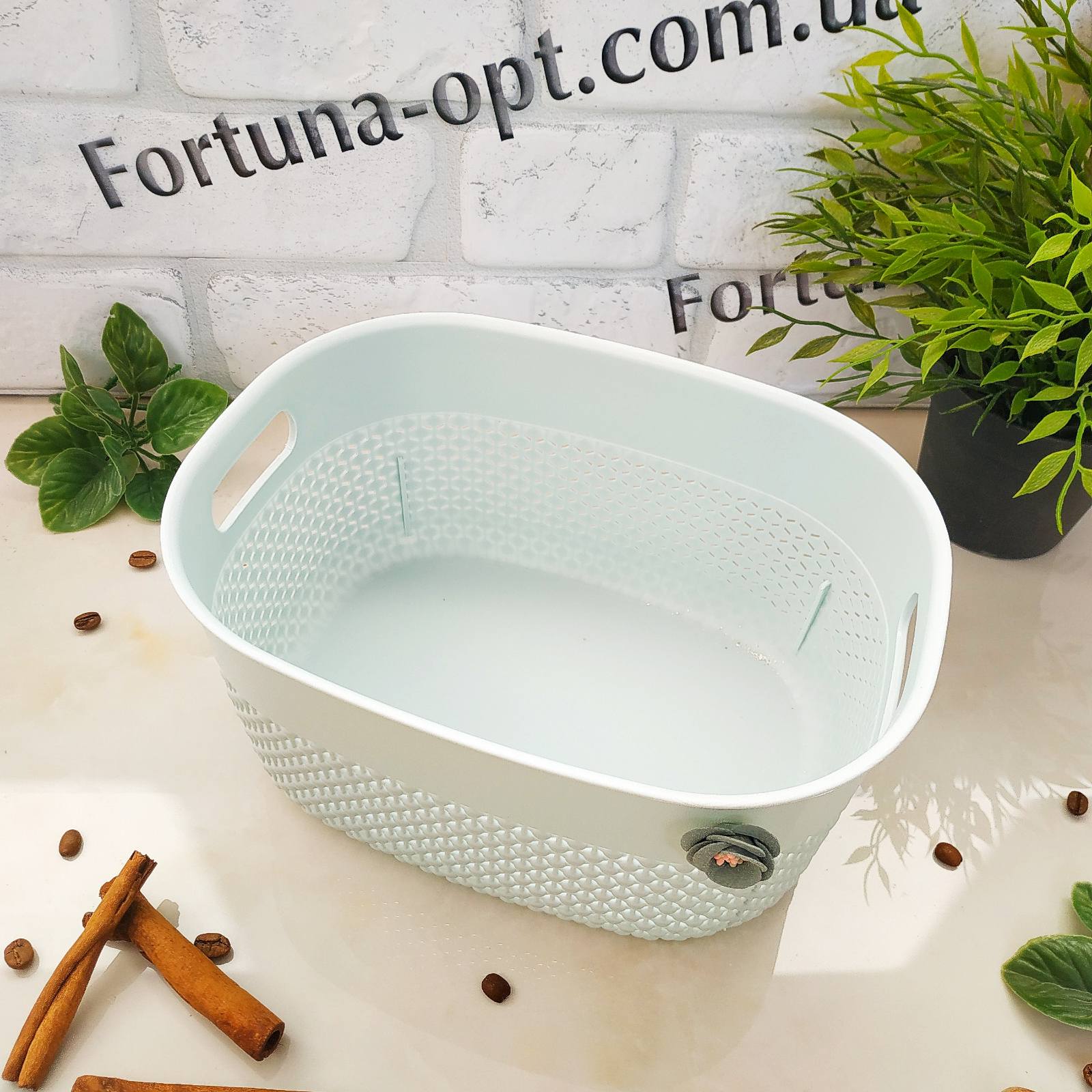 Корзина-плетенка с ручками 23*18*12см 87973 ✅ базовая цена $2.44 ✔ Опт ✔ Скидки ✔ Заходите! - Интернет-магазин ✅ Фортуна-опт ✅