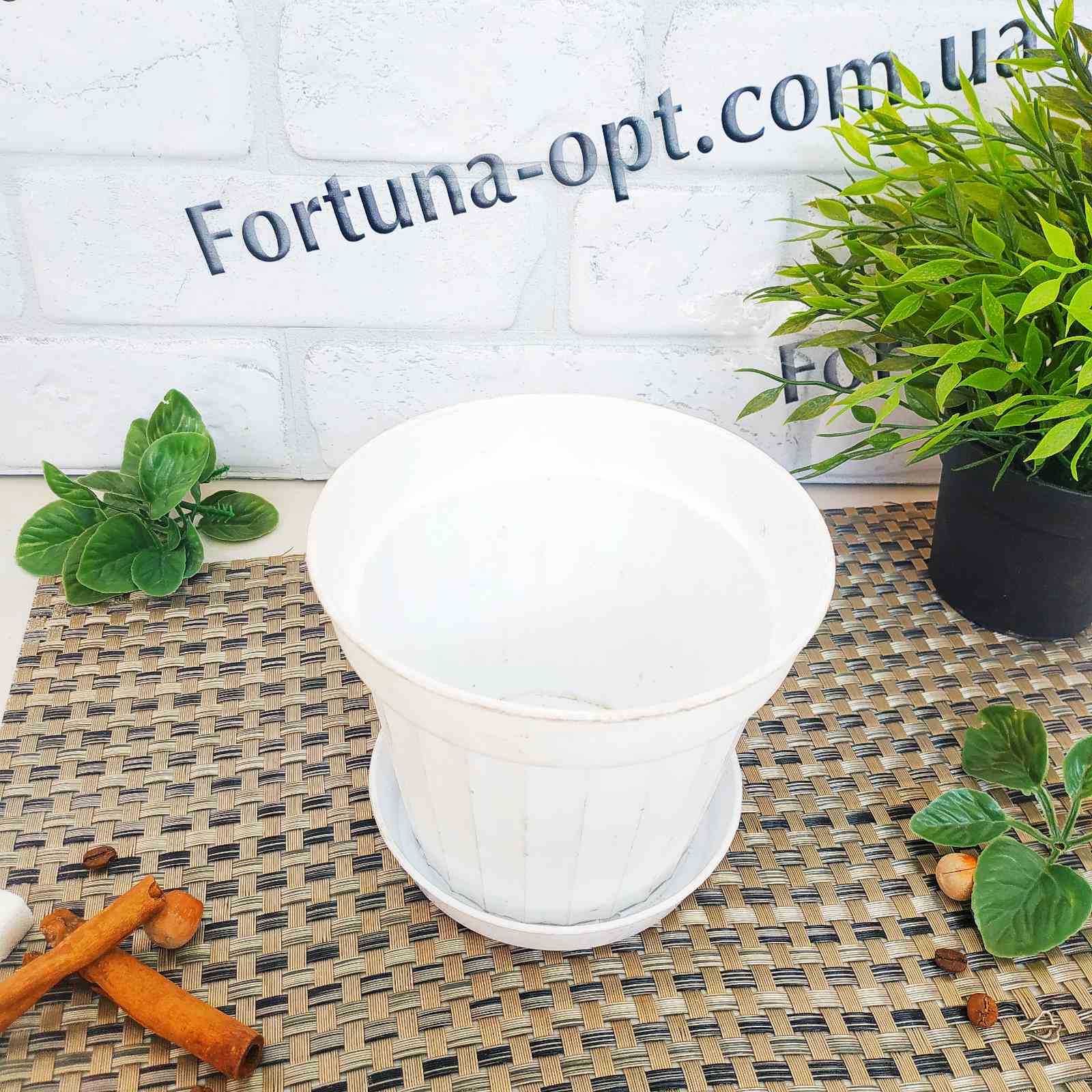 Горшок цветочный Классик №4 14*12 см белый/теракот 2936 ✅ базовая цена 25.98 грн. ✔ Опт ✔ Скидки ✔ Заходите! - Интернет-магазин ✅ Фортуна-опт ✅