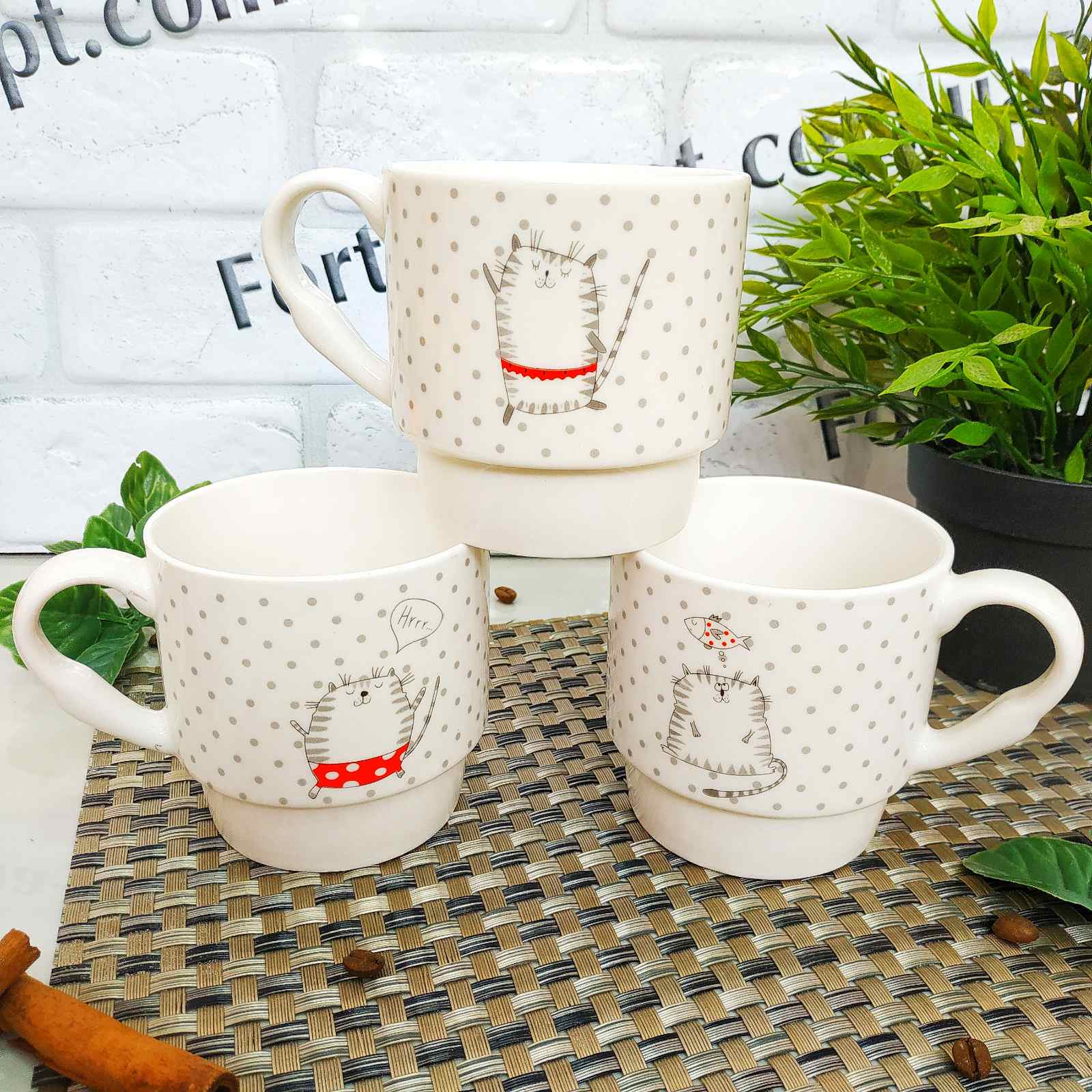 Набор чайный 4 пр 350 мл на стойке Cat Story  021-04-06✅базовая цена349.93 грн.✔Опт✔Скидки✔Заходите! - Интернет-магазин ✅Фортуна-опт ✅