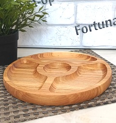 Менажница Ясень 25см круглая 3 секции 0125 ✅ базовая цена 197.14 грн. ✔ Опт ✔ Скидки ✔ Заходите! - Интернет-магазин ✅ Фортуна-опт ✅