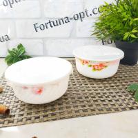 Салатник "5,5" стеклокерамический с крышкой микс SNT - 30053/3 ➜ Оптом и в розницу ✅ актуальная цена -Интернет магазин ✅ Фортуна ✅