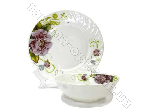 Тарелка стеклокерамика мелкая №7 Пион 6616 ➜ Оптом и в розницу ✅ актуальная цена -Интернет магазин ✅ Фортуна ✅