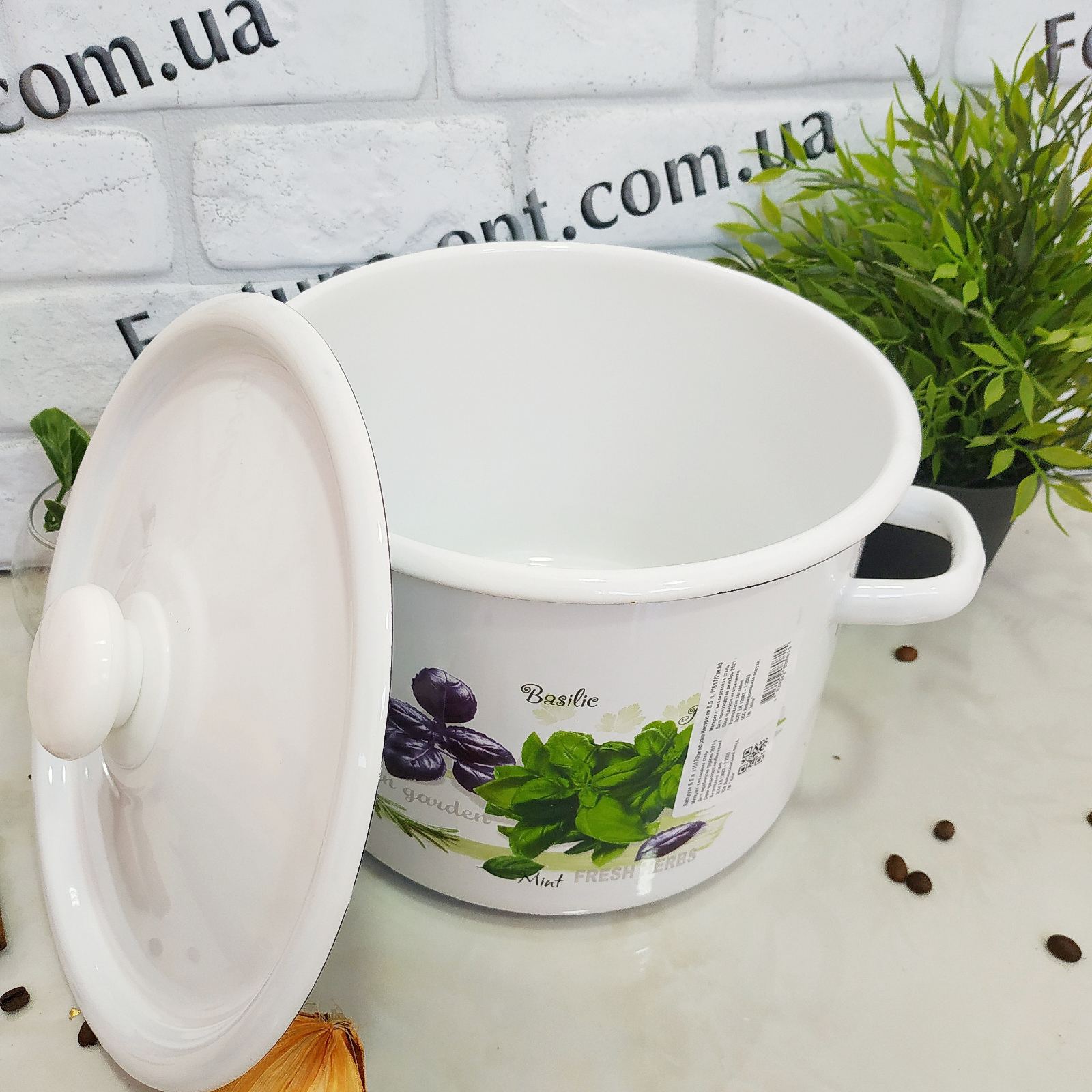 Кастрюля из эмали 5,5 л "242 Зелень фреш" ✅ базовая цена 351.29 грн. ✔ Опт ✔ Скидки ✔ Заходите! - Интернет-магазин ✅ Фортуна-опт ✅