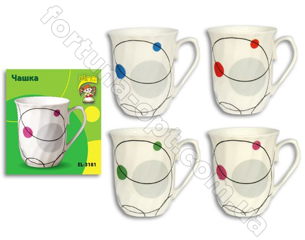 Чашка керамическая Круги Elina EL - 3181 270 мл ✅ базовая цена 31.40 грн. ✔ Опт ✔ Акции ✔ Заходите! - Интернет-магазин Fortuna-opt.com.ua.