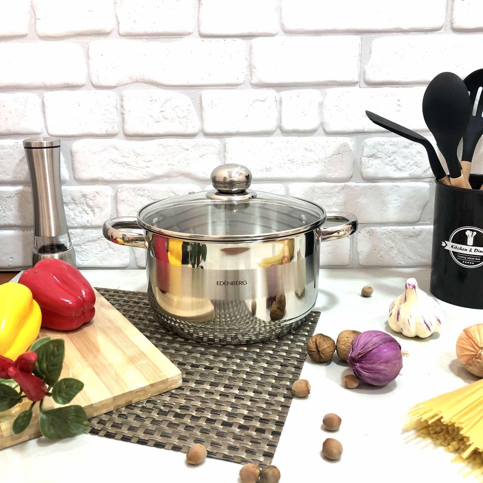 Кастрюля из нержавеющей стали Edenberg EB - 3005 - 3 л ✅ базовая цена $17.62 ✔ Опт ✔ Скидки ✔ Заходите! - Интернет-магазин ✅ Фортуна-опт ✅