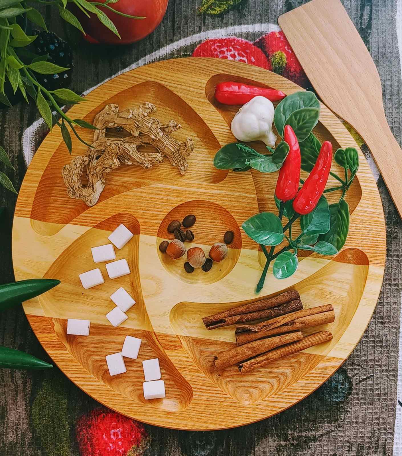 Менажница Ясень 30см круглая 4 секции 0127 ✅ базовая цена 243.15 грн. ✔ Опт ✔ Скидки ✔ Заходите! - Интернет-магазин ✅ Фортуна-опт ✅