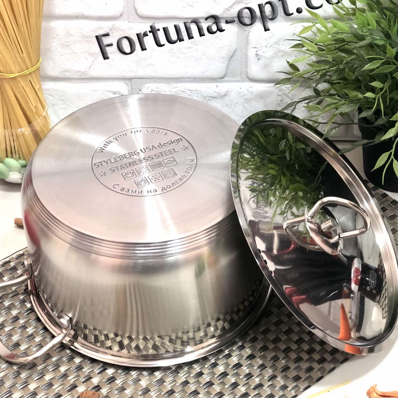 Набор кастрюль с нержавеющей крышкой 5шт (3/4/5/6/8л) 2175 А-Плюс ➜ Опт и розница ✅ актуальная цена -Интернет магазин ✅ Фортуна ✅