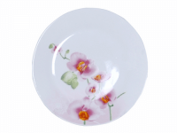 Тарелка фарфор №8 Орхидея - 3030-03 ➜ Оптом и в розницу ✅ актуальная цена - Интернет магазин ✅ Фортуна ✅