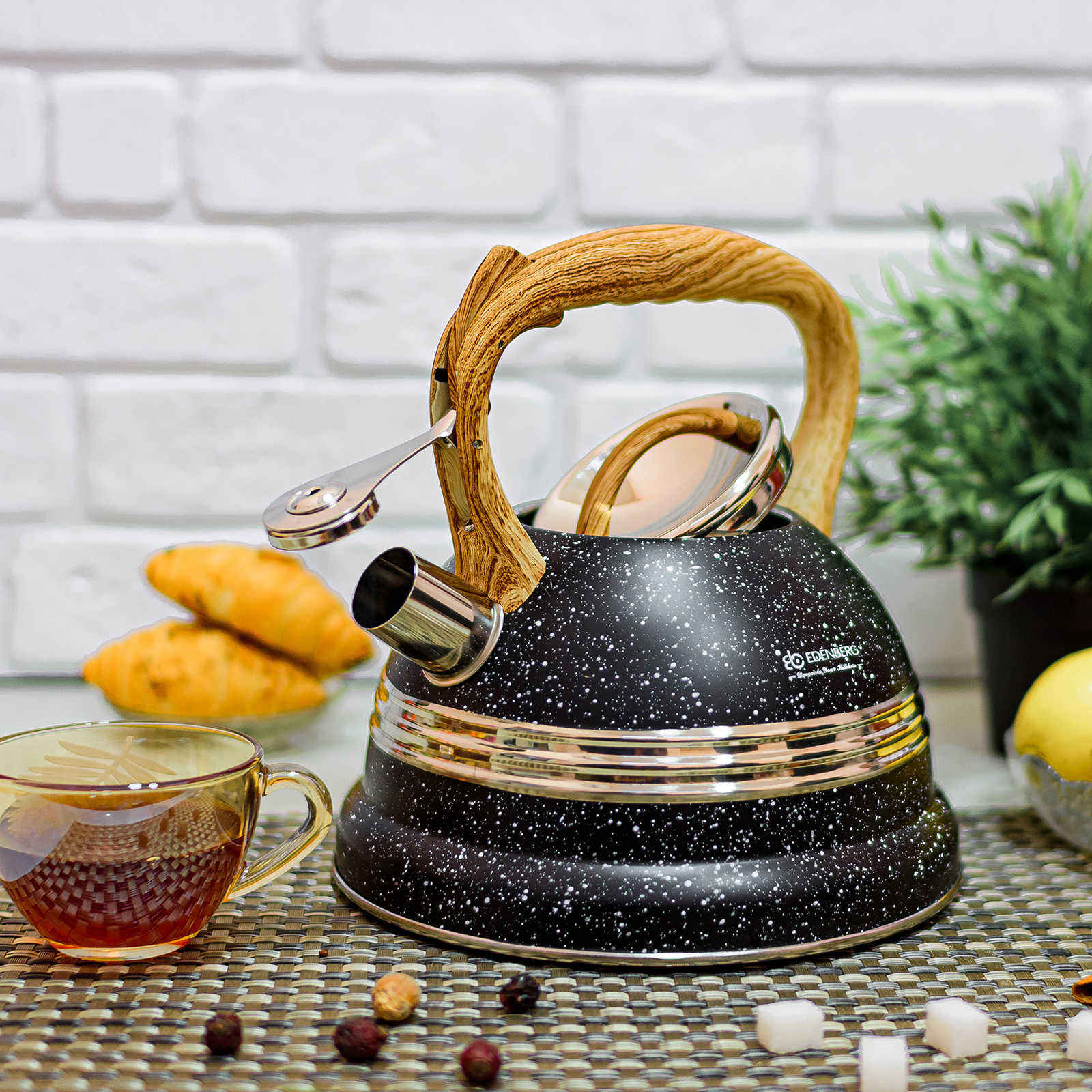 Чайник со свистком из нержавеющей стали Edenberg EB - 8808 - 3 л ✅ базовая цена $17.40 ✔ Опт ✔ Скидки ✔ Заходите! - Интернет-магазин ✅ Фортуна-опт ✅