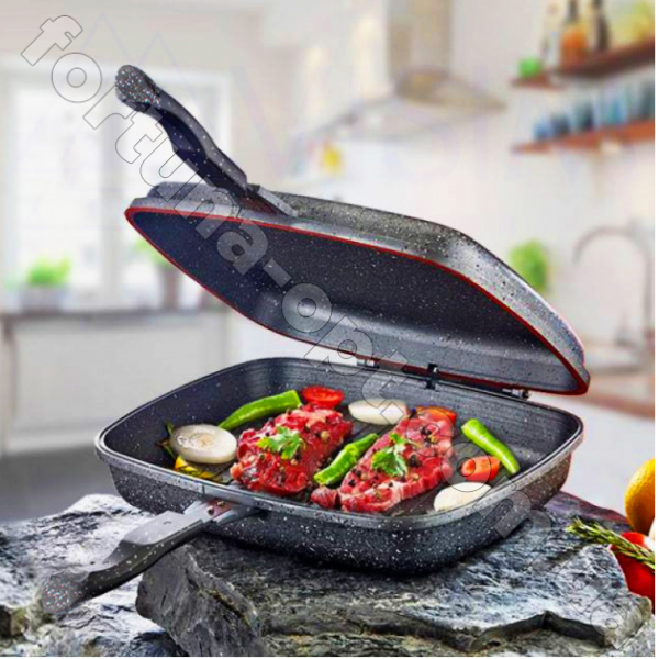 Сковорода для гриля и жарки с мраморным покрытием A-Plus - 1499 - 32 см ✅ базовая цена $20.25 ✔ Опт ✔ Скидки ✔ Заходите! - Интернет-магазин ✅ Фортуна-опт ✅