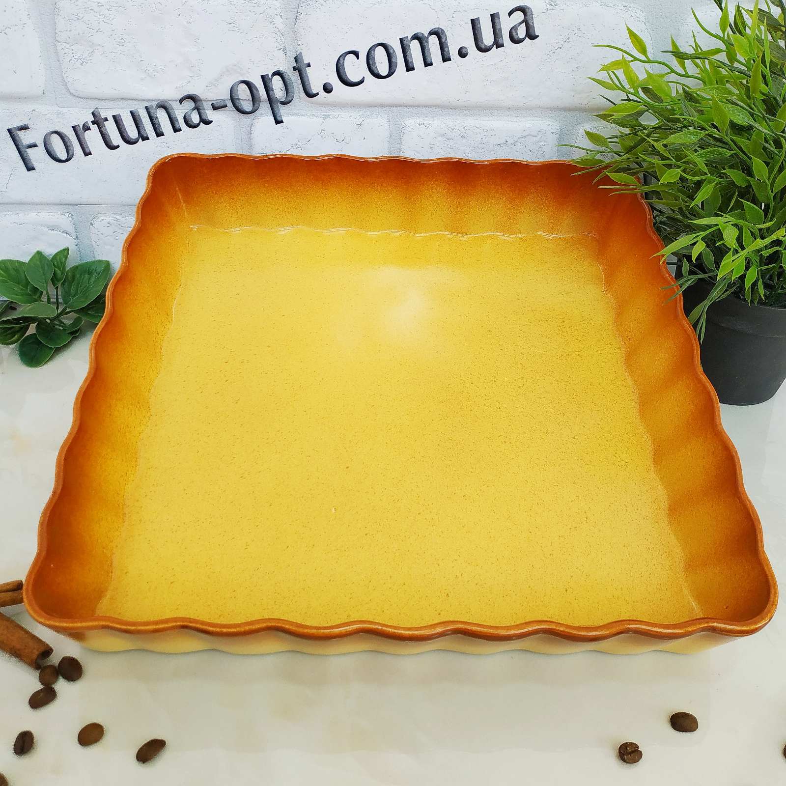 Форма для запекания керамическая Ethno Organic 31*5,5 см Stenson - 236768  ✅ базовая цена $6.01 ✔ Опт ✔ Скидки ✔ Заходите! - Интернет-магазин ✅ Фортуна-опт ✅