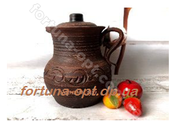 Кувшин с крышкой резной 1,5л (красная глина) ➜ Оптом и в розницу ✅ актуальная цена - Интернет магазин ✅ Фортуна ✅