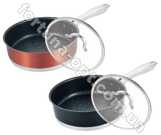 Сковорода глубокая мраморная с крышкой 24х7см Edenberg EB - 4062 ✅ базовая цена $21.88 ✔ Опт ✔ Скидки ✔ Заходите! - Интернет-магазин ✅ Фортуна-опт ✅
