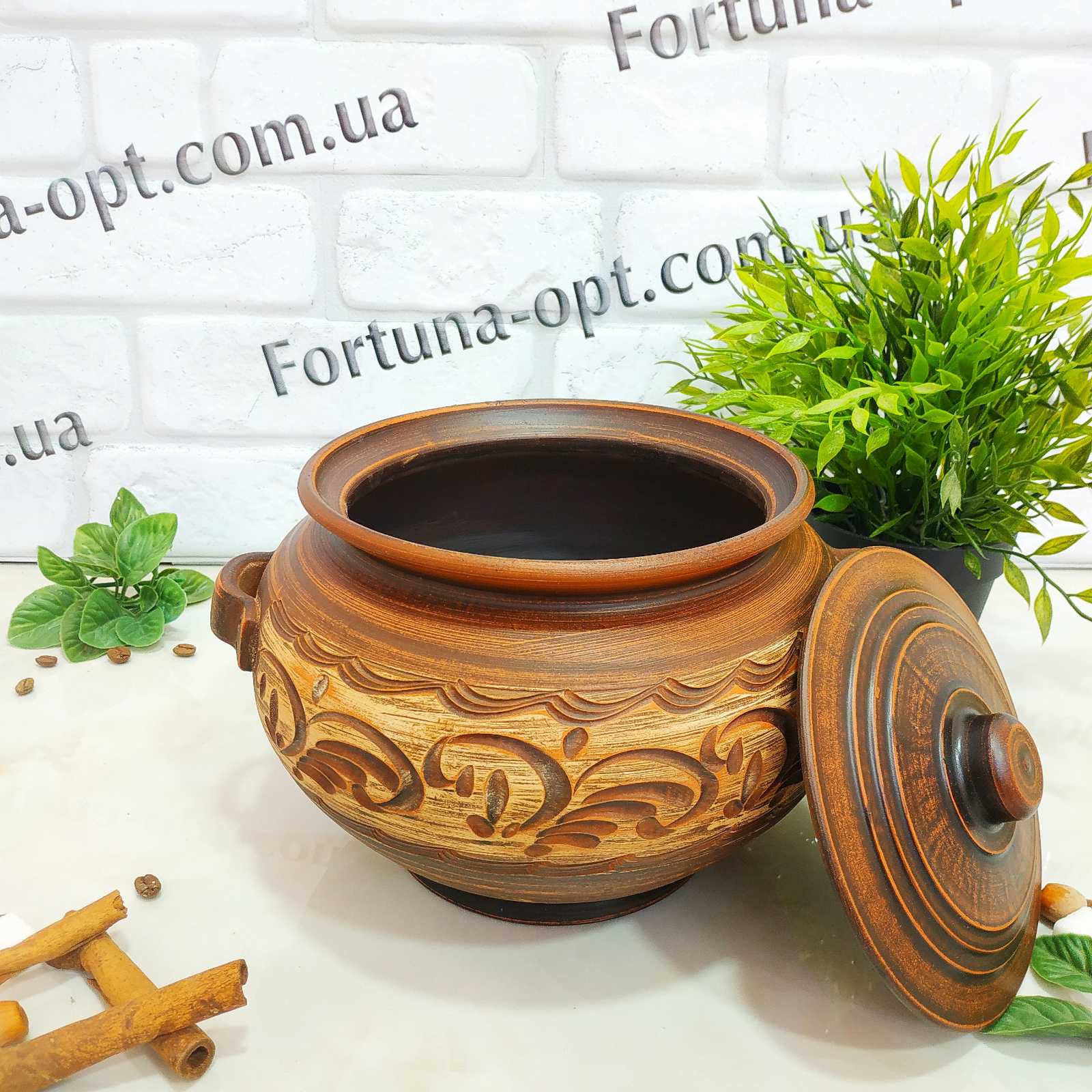   Бульйонник большой красная глина 2,5 л 7752 ✅ базовая цена 174.05 грн. ✔ Опт ✔ Скидки ✔ Заходите! - Интернет-магазин ✅ Фортуна-опт ✅