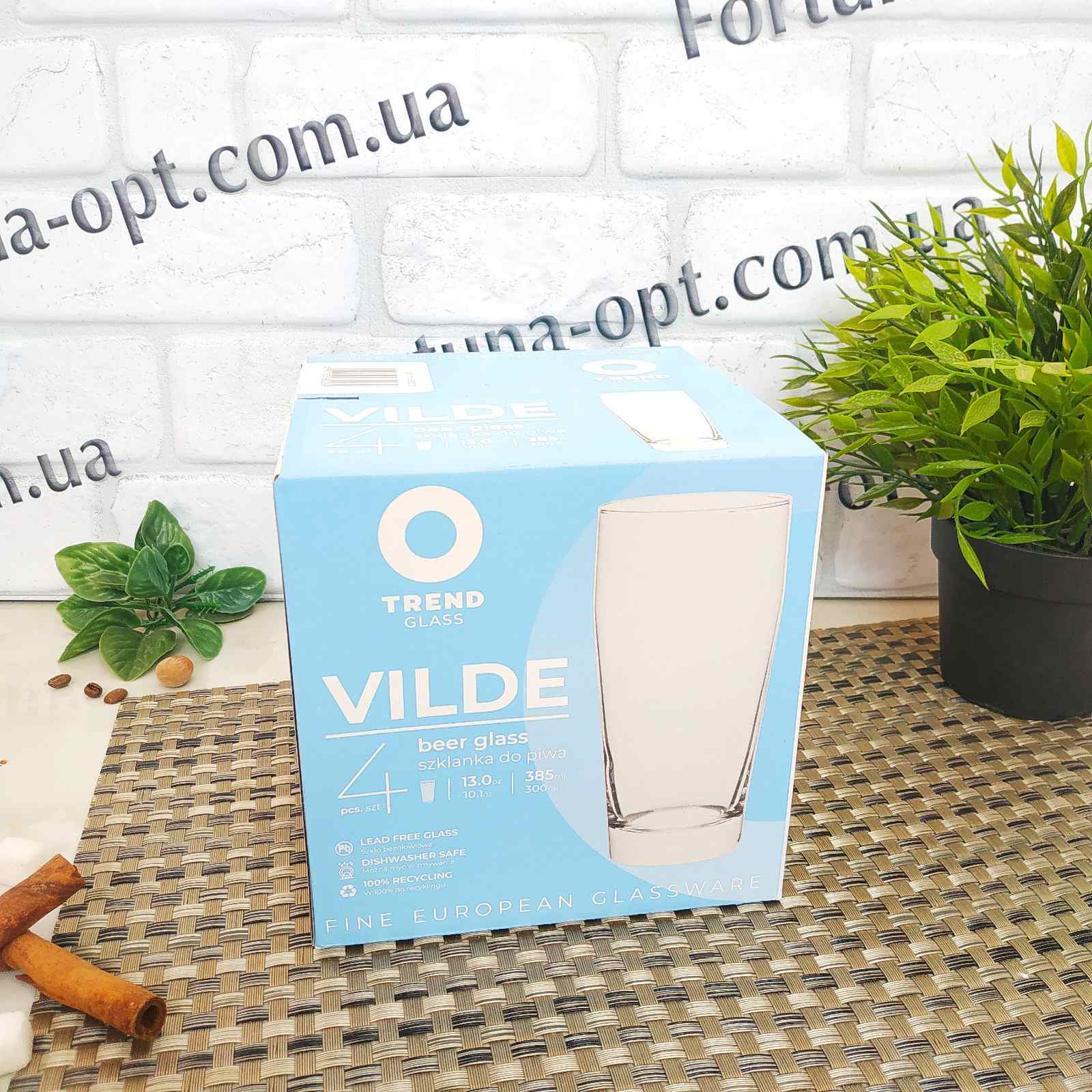 Стаканы пиво "Trendglass" 4шт/набор 300 мл 38008 ✅ базовая цена 233.70 грн. ✔ Опт ✔ Скидки ✔ Заходите! - Интернет-магазин ✅ Фортуна-опт ✅