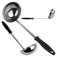 Половник большой с черной ручкой (Индия) 05675 ➜ Оптом и в розницу ✅ актуальная цена -Интернет магазин ✅ Фортуна ✅