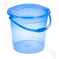 Ведро пластиковое 15 л с крышкой прозрачное - 0756 ✅ базовая цена 80.75 грн. ✔ Опт ✔ Акции ✔ Заходите! - Интернет-магазин Fortuna-opt.com.ua.
