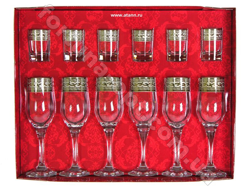 Набор бокалов и стопок Версаче GE 08-160/837 12 предметов ➜ Оптом и в розницу ✅ актуальная цена -Интернет магазин ✅  Фортуна ✅