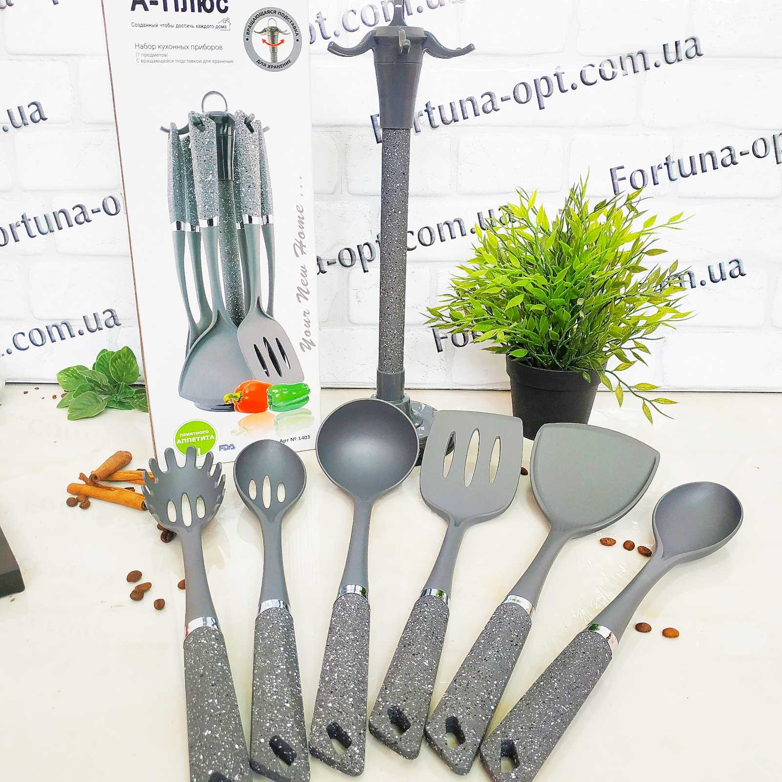Набор кухонных принадлежностей из нержавеющей стали A-Plus - 1403 (7 предметов) ✅ базовая цена $14.23 ✔ Опт ✔ Скидки ✔ Заходите! - Интернет-магазин ✅ Фортуна-опт ✅