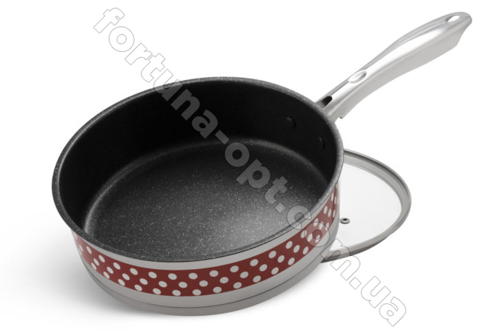 Набор кастрюль из нержавеющей стали в красный горох Edenberg EB - 4055 - 12 пр➜ Опт и розница ✅ актуальная цена -Интернет магазин ✅ Фортуна ✅