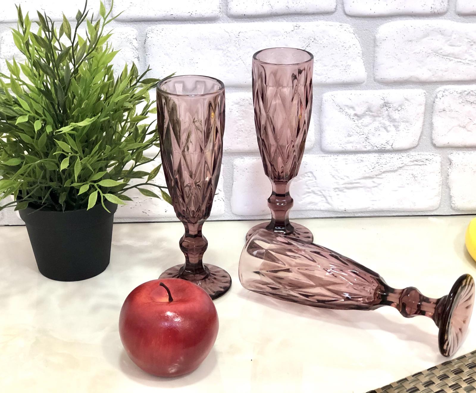 Бокал для шампанского красный 150 гр Purple Red 6 шт/наб A-Plus - 9008  ✅ базовая цена $1.82 ✔ Опт ✔ Скидки ✔ Заходите! - Интернет-магазин ✅ Фортуна-опт ✅