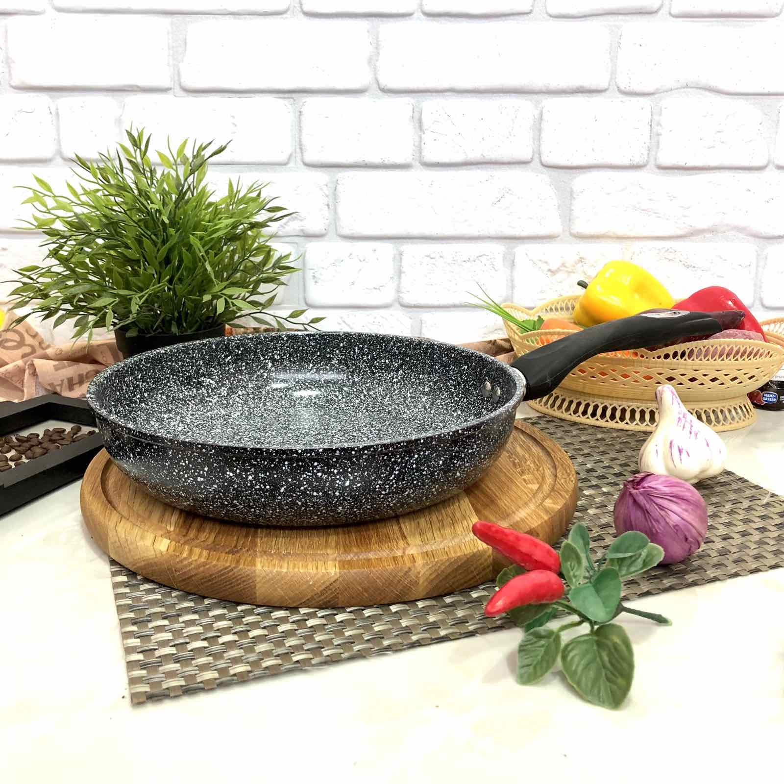 Сковорода с антипригарным гранитным покрытием Benson  - 513 (28*6см) ✅ базовая цена $13.28 ✔ Опт ✔ Скидки ✔ Заходите! - Интернет-магазин ✅ Фортуна-опт ✅