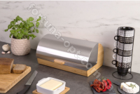 Хлебница деревянная с нержавеющей откидной крышкой Edenberg EB-083➜Опотом и в розницу✅актуальная цена -Интернет магазин ✅Фортуна✅