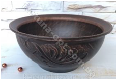 Миска Киссе 0,4л  резная (красная глина) ➜ Оптом и в розницу ✅ актуальная цена - Интернет магазин ✅ Фортуна ✅