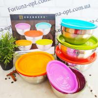 Набор мисок и из нержавейки с крышками Edenberg EB - 3636 - 5 шт➜Опотом и в розницу✅актуальная цена -Интернет магазин ✅Фортуна✅