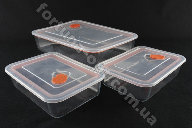 Набор противней с крышками из жаропрочного стекла A-Plus - 1096✅базовая цена $13.63✔Опт✔Акции✔Заходите! - Интернет-магазин Fortuna-opt.com.ua.