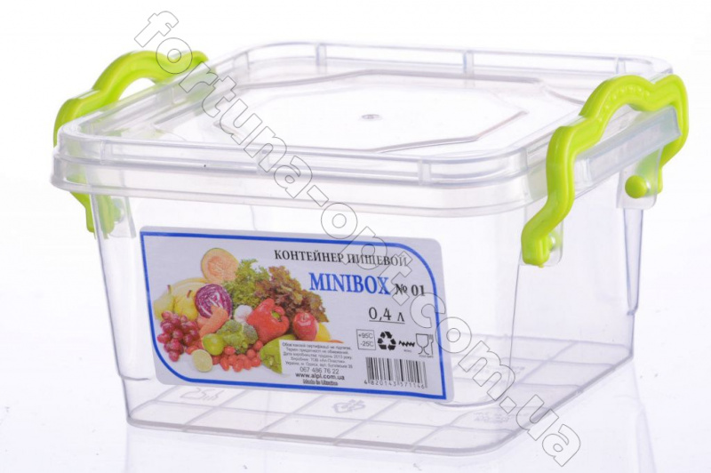 Контейнер пищевой с зелеными ручками 3,7 л - 0214 ➜ Оптом и в розницу ✅ актуальная цена -Интернет магазин ✅ Фортуна ✅