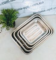 Набор противней из нержавеющей стали A-Plus - 0767 ➜ Оптом и в розницу ✅ актуальная цена -Интернет магазин ✅ Фортуна ✅