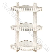 Полка для ванной угловая 3-ярусная Ротанг 0750 ✅ базовая цена 142.97 грн. ✔ Опт ✔ Скидки ✔ Заходите! - Интернет-магазин ✅ Фортуна-опт ✅