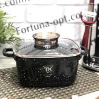 Кастрюля -казан квадрат Top Kitchen черный в белую точку мрамор 4,5 л - (24см) TK 00055 ✅ базовая цена $20.84 ✔ Опт ✔ Акции ✔ Заходите! - Интернет-магазин Fortuna-opt.com.ua.