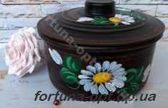 Кастрюля из красной глины -1,7 л рисованная  ➜ Оптом и в розницу ✅ актуальная цена - Интернет магазин ✅ Фортуна ✅