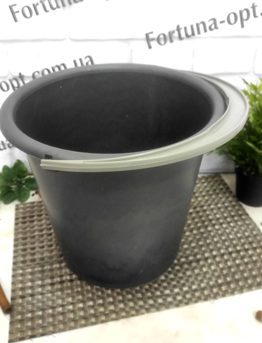 Ведро 11.5 л черное  (Ю) 0551 ✅базовая цена 41.27 грн. ✔ Опт ✔ Скидки ✔ Заходите! - Интернет-магазин ✅ Фортуна-опт ✅