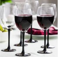 Бокал вино "Домино" 6шт/набор черная ножка Luminarc - 0015 ➜ Оптом и в розницу ✅ актуальная цена -Интернет магазин ✅ Фортуна ✅ 